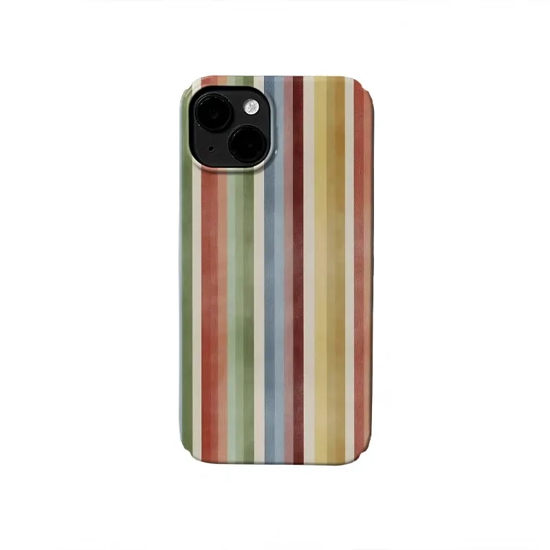 

Чехол для телефона Ins Rainbow Colored Stripes для IPHONE 17 Air 16E 15 PROMAX 14 Plus 13 12 MINI 11 PRO 16Plus XR, акриловый чехол для телефона