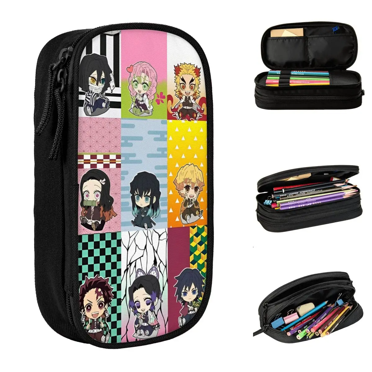 

Demon Slayer Anime Pencil Case Kamado Nezuko Kids Aesthetic Pencil Pouch Graphic School Pencil Cases Stationery Organizer Gift