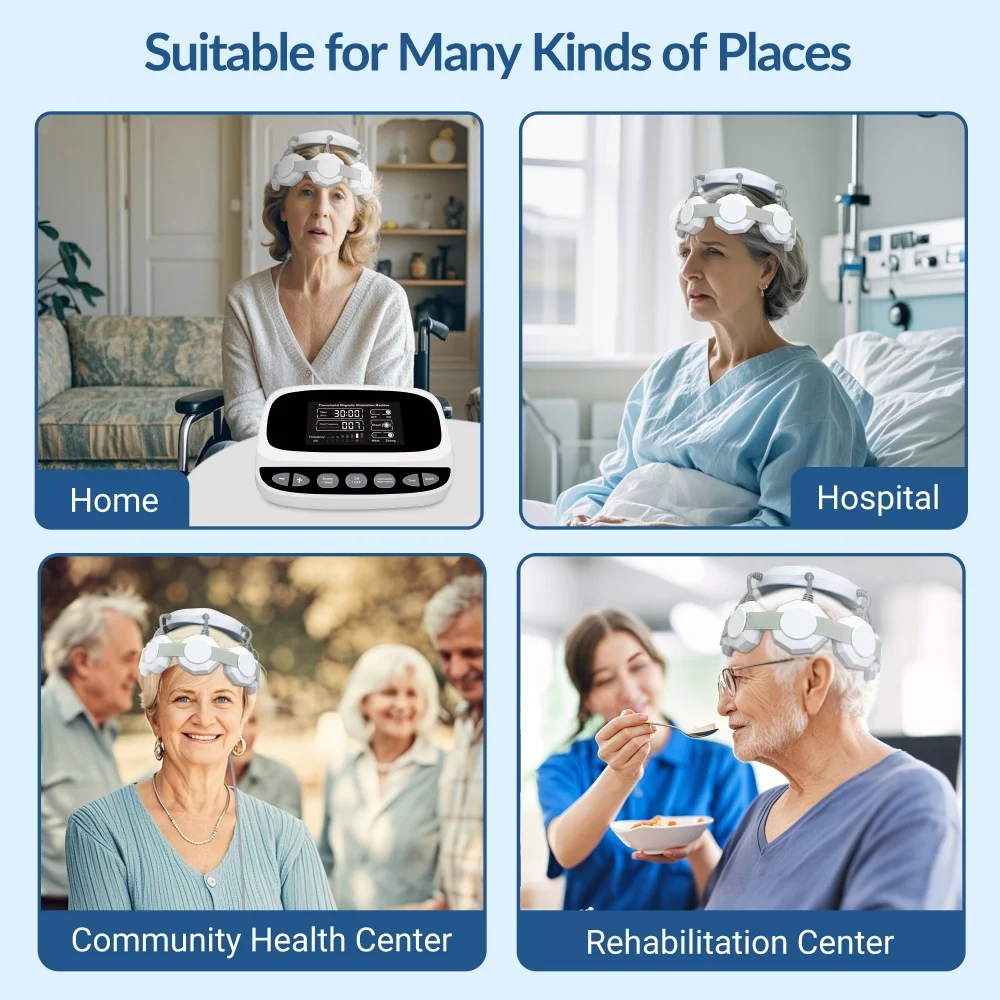 ZJZK Home Use rTMS Transcranial Magnetic Stimulation Machine for Parkinson Therapy Bipolar Disorder Autism Aphasia Brain Therapy