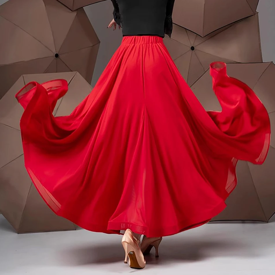 Abito da ballo latino femminile con gonna lunga di loto per abiti da ballo moderni per le donne