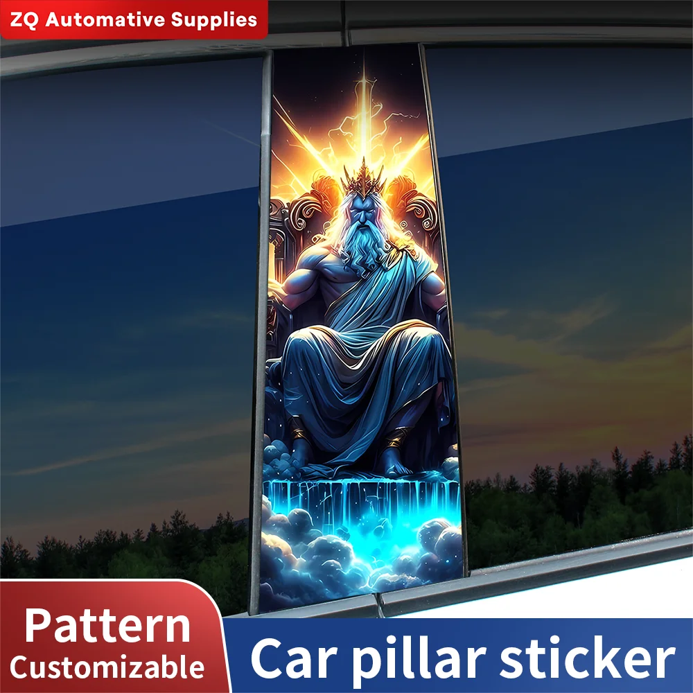 

Greek Mytholog Zeus Car Stickers Auto B Pillar Waterproof Center Column Decor Cover Scratches Car Doors Pillar Decal Accessories