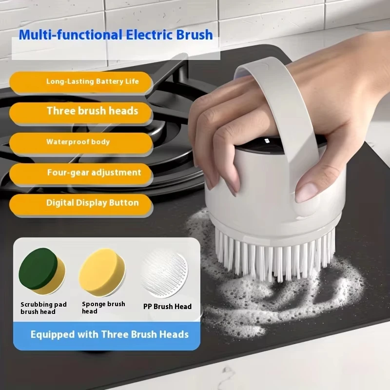 

Handheld Wireless Electric Cleaning Brush Multi-Function Home Kitchen Dishwasher Bowl Bath Portable Cleaning Brush Tool