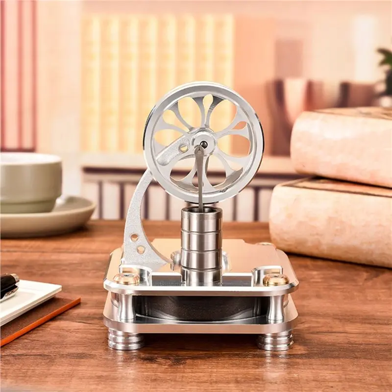 ABXE-Science Stirling Engine Model Toy Gift Low Temperature Metal Power Cylinder Can Start Low Temperature Engine