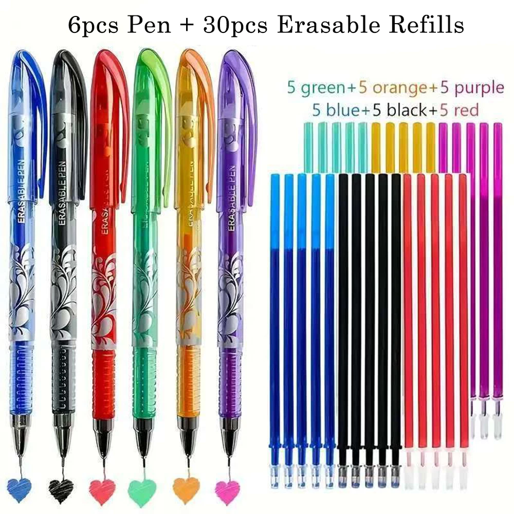Buntes Radierstift-Set mit Radierbarer Nachfüllpackung für Schulbedarf – Detail 3