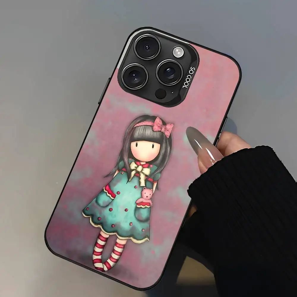 حافظة هاتف S-Santoro G-Gorjuss للفتيات حافظة هاتف أنيقة فضية مضادة للصدمات لهاتف آيفون 17,16,15,14,13,12,11 Pro Max,X,XS,XR,7,8 Plus #6