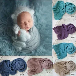 Baby Wraps Photo Shooting Soft Elastic Cotton Yarn Background Wrapping Towel Infant Boy Girl Newborn Photo Cushion Accessories