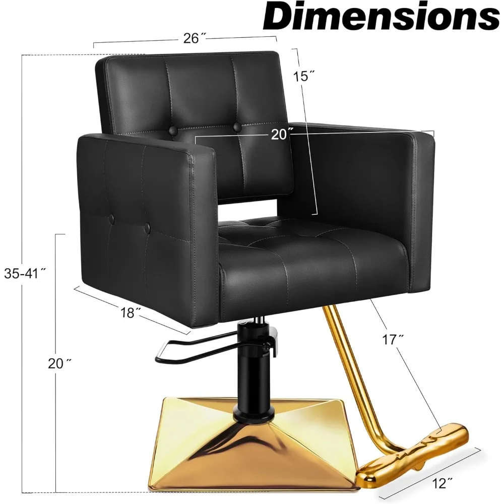 Sillón de salón de alta gama, dorado y negro, piel sintética, 360 °   Giratorio, capacidad de peso de 330 libras, cojín de espuma viscoelástica, reposabrazos