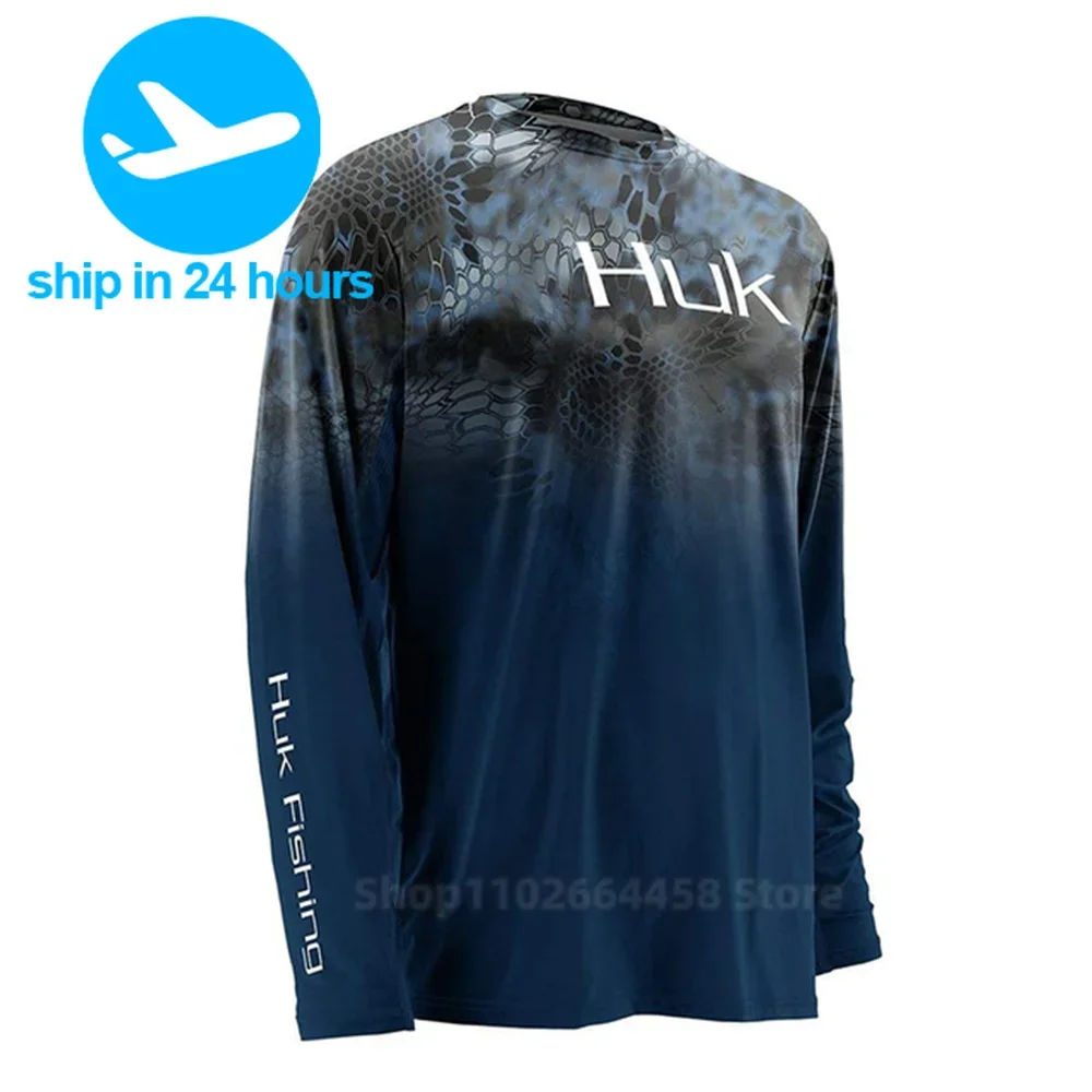 

HUK Fishing Shirt Summer Long Sleeve Jersey Men Performance Upf 50 Sun Protection Kit T-Shirt Breathable Maillot Camisa De Pesca