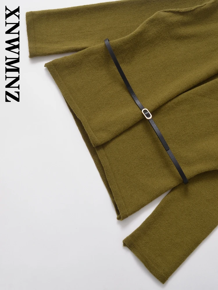 XNWMNZ-Manteau Vintage à Manches sulfpour Femme, Veste Décontractée, Col en V, Cardigan à Coupe Régulière, Collection Automne Hiver 2024