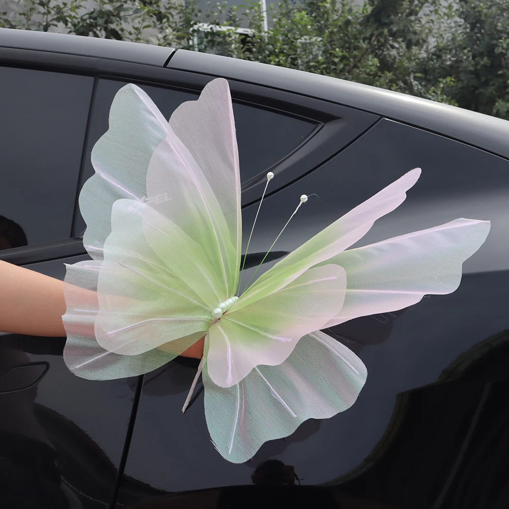 

Большая искусственная градиентная бабочка, эстетический декор комнаты, фон для фотосъемки, пасхальное украшение