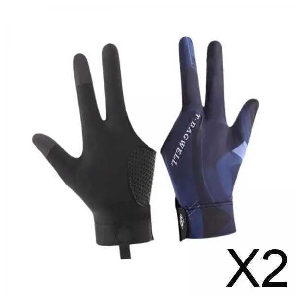 

2x Pool Gloves Pool Cue Mitts Breathable Accessories AntiSlip Separate Finger Gloves Billiard Gloves for Playing Men Sports