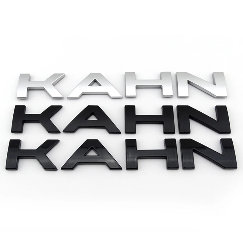 New Chrome Silver Car Bonnet Trunk Logo Kahn Badge Letters For Range Rover Defender Decorations