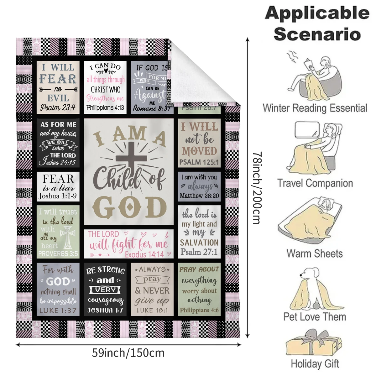 Bible Scripture Inspirational Blanket