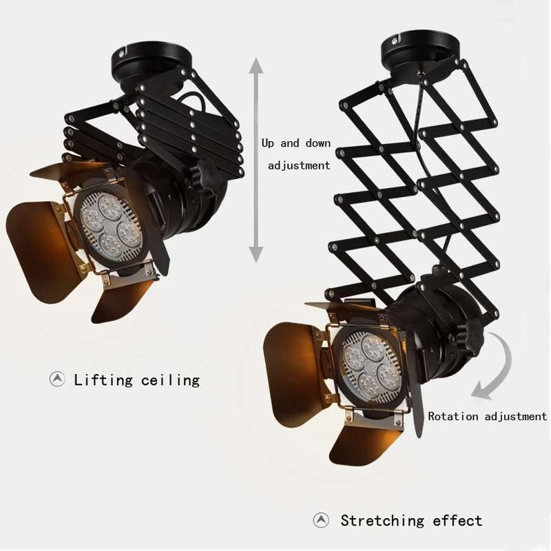 Modern LED chandelier photo studio chandelier industrial wind ceiling lamp restaurant foldable interior decorative lighting view 5