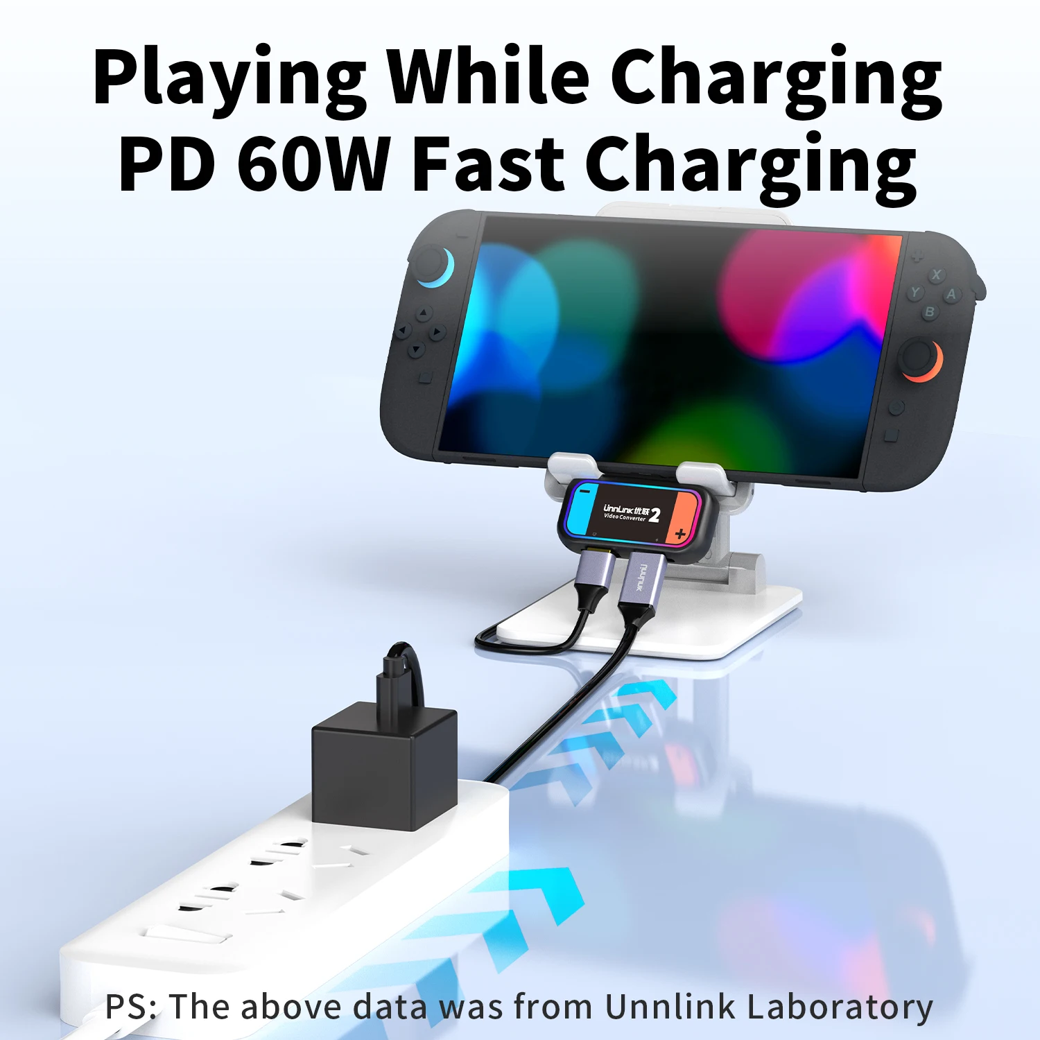 Unnlink قاعدة صغيرة محمولة لنينتندو سويتش 2/1/OLED، محول USB C إلى HDMI 4K@60 هرتز، شحن سريع PD 3.0 60 وات، وضع التلفزيون