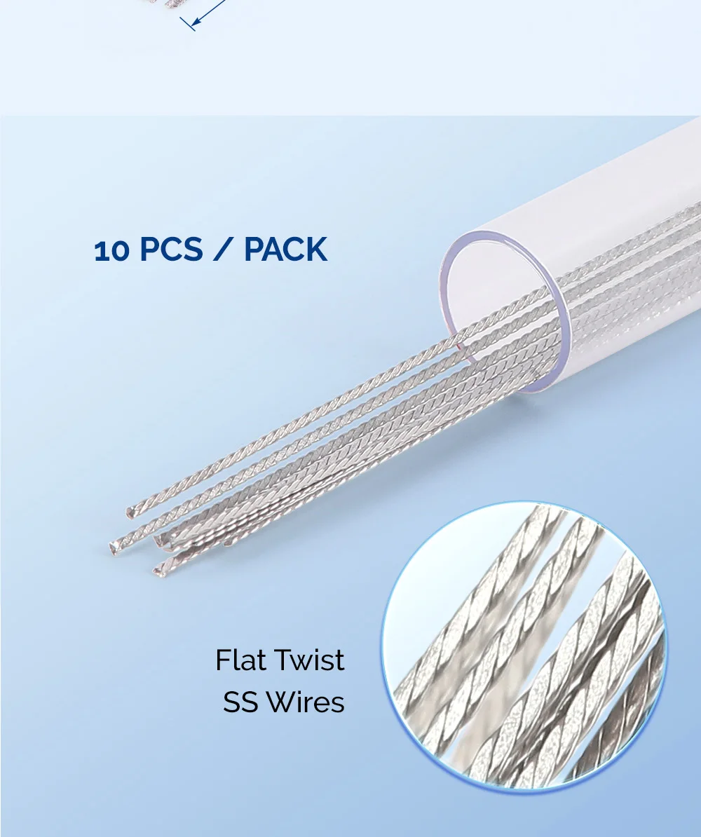 10 Teile/paket AZDENT Dental Kieferorthopädische Lingual Retainer Drähte Flache Gerade Twist Drähte Edelstahl 15 cm Zahnmedizin Materialien – Detail 4