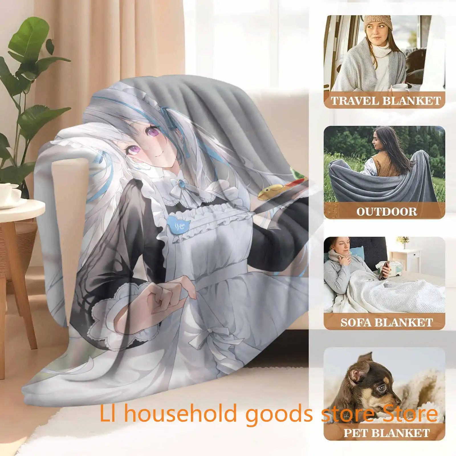 Ellie Printed Blanket for Sofa Bed Cover Blanket Cartoon Sofa Blanket Child Adult Gift