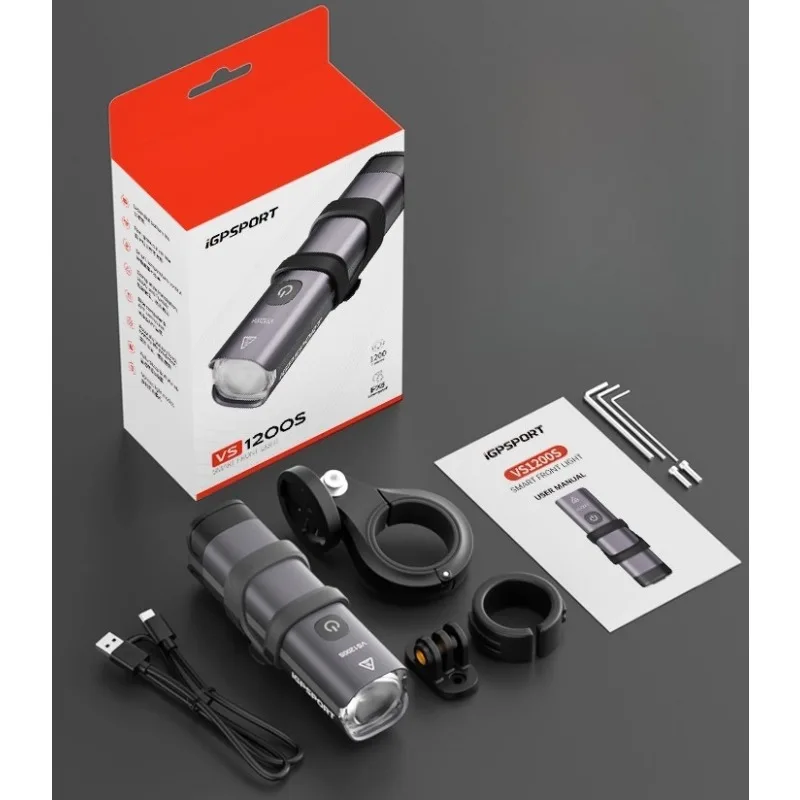 VS1200S バイクフロントライト iGPSPORT 防雨 USB 充電式自転車ライト