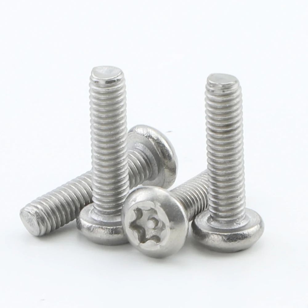 3 ~ 30 stks Torx Ronde Kop Machine Schroef met Pin Rvs M3-M8 Zes Kwab Pan Hoofd Anti-sabotage Beveiliging Bolt Schroeven