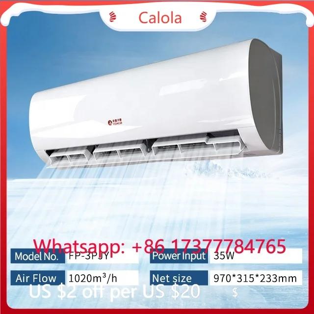 Chilled Water High Wall Mounted Fan Coil Unit HVAC FCU for Hotel Commercial Use
