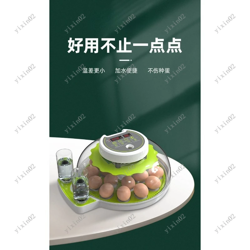 Fully Automatic Small Incubator for Chicken Quail Parrot Bird Eggs Mini Home Use Hatcher
