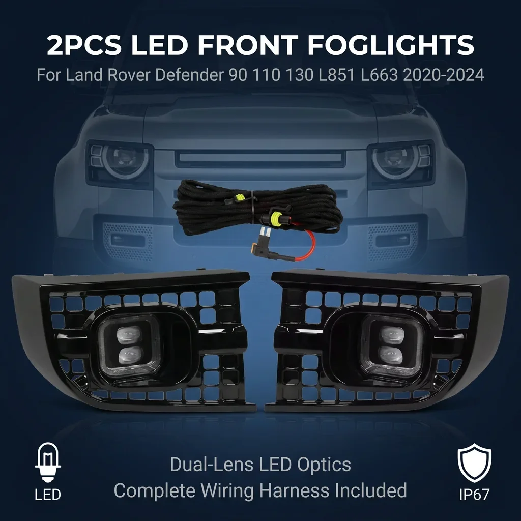 Fog Lamp For Land Rover Defender 110 Base/S/SE/X-Dynamic SE/X 2020-2024 Car LED Foglights White Color Light Defender 130 90