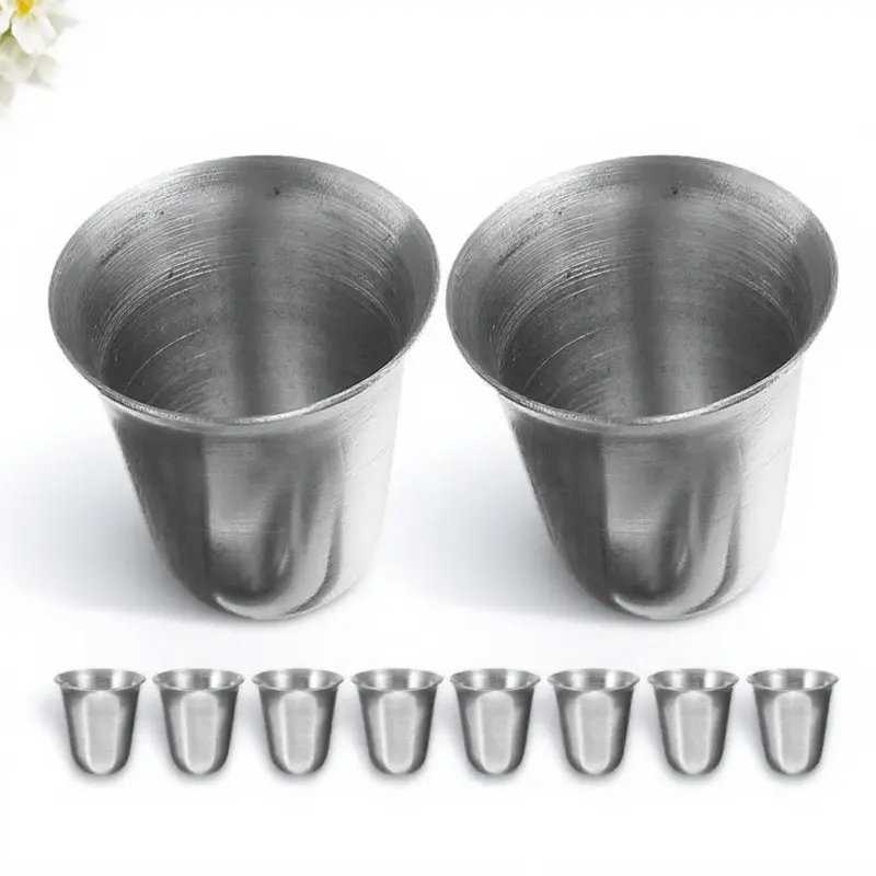 10Pcs Stainless Steel Religious Communion Cups Stackable Compact Holy Cups for Church Ceremony Whiskey Espresso Shots Sleek