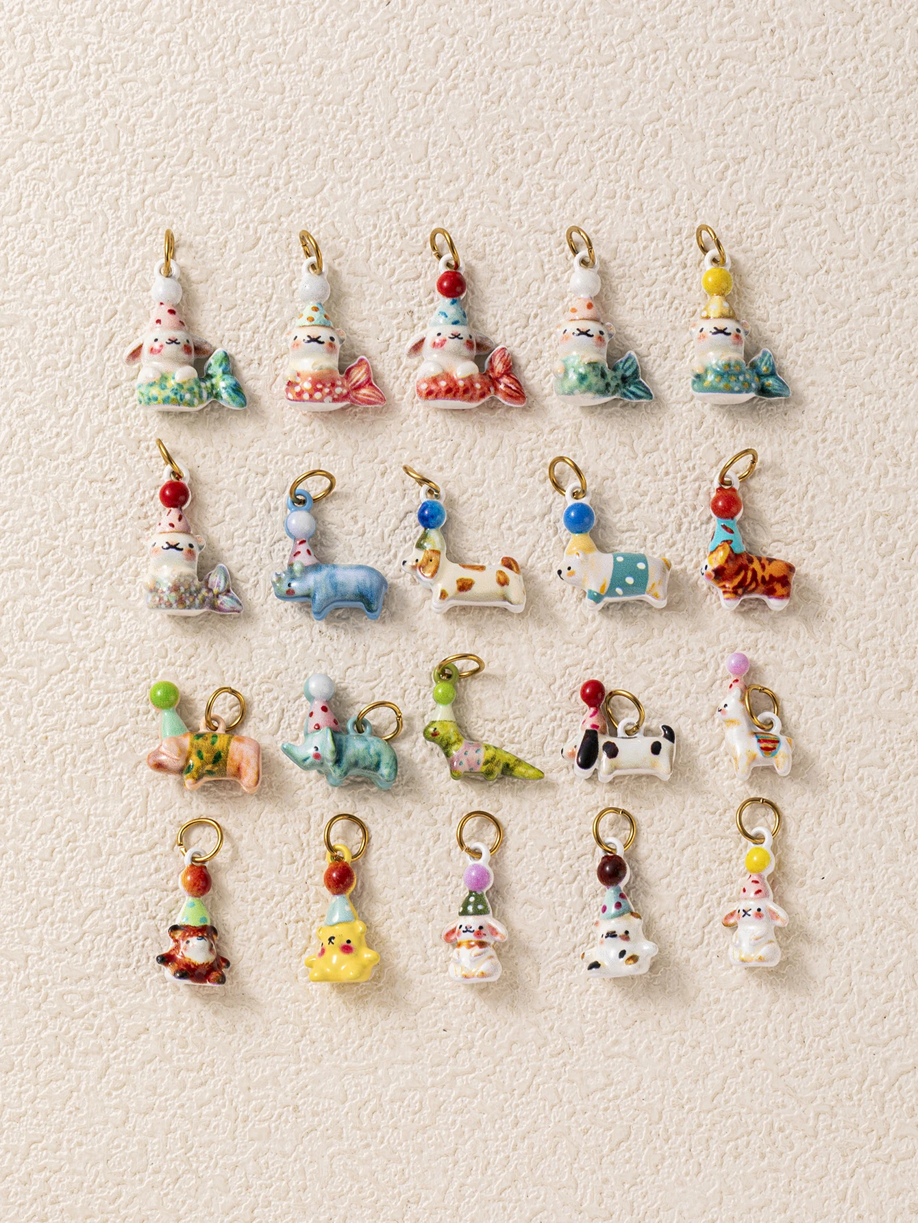 Edelstahl-Anhänger der neuen, beliebten Tier-Serie: Teddybär, Elefant, Alpaka – DIY-Anhänger für Schmuck. – Detail 3