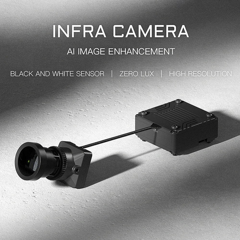 CADDX Infra Camera No-Light Night Camera Analog VTx Kit 0 Lux Super WDR 1500TVL 120° FOV Black and White Sensor for RC FPV Drone