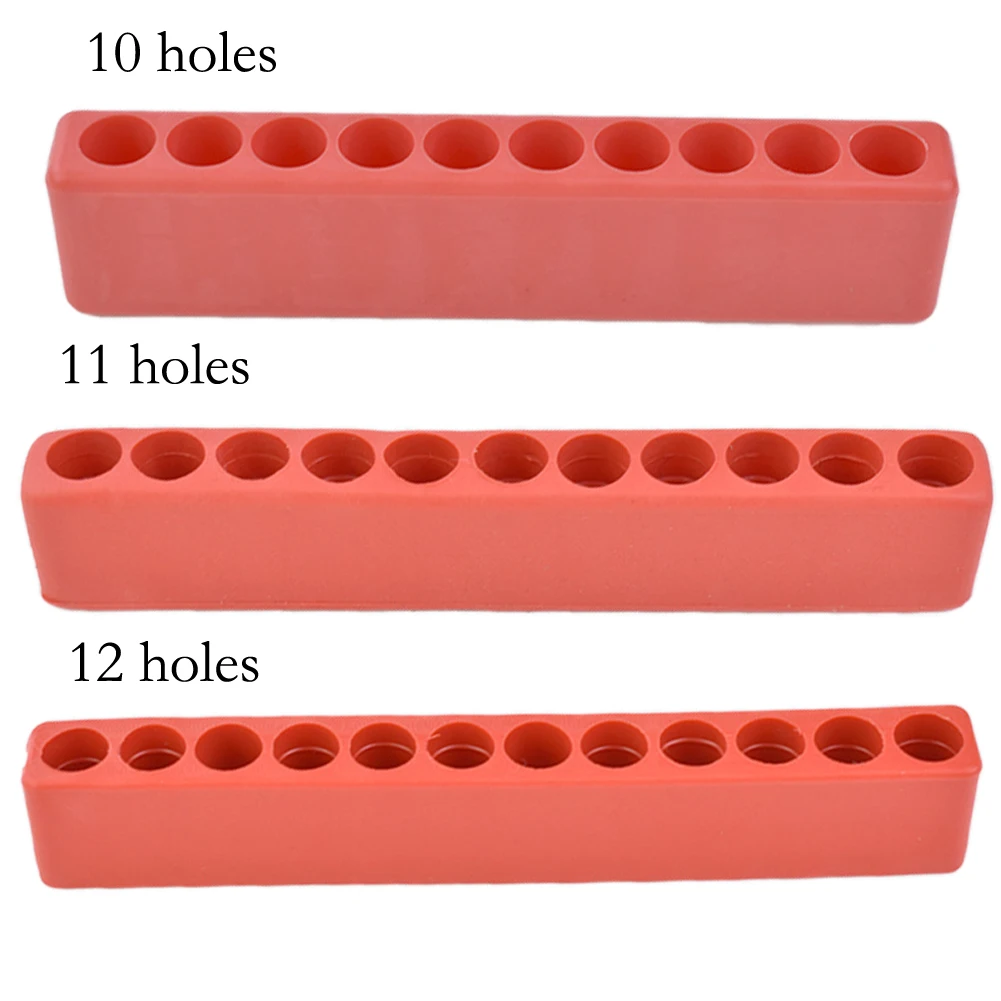3pcs Screwdriver Holder 10/11/12 Hole Hex Shank Screwdriver Storage Soft Rubber Organizer Head Drill Bit Stand Power Tool
