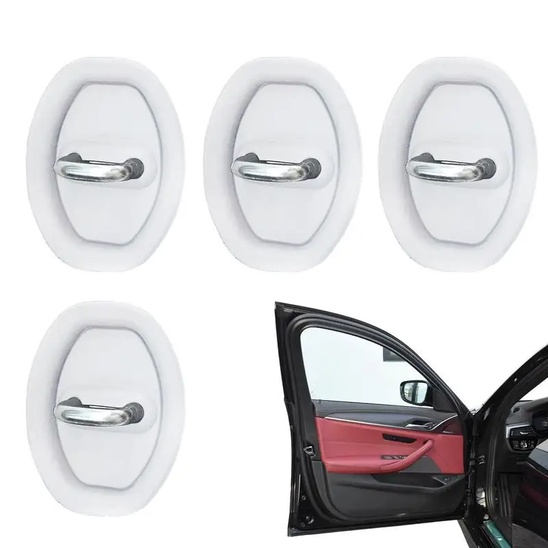 Car Door Mute Damping Cushion Silicone Door Lock Buckle 4pcs Car Door Anti-collision Protective Cover Car Accessries Black/white