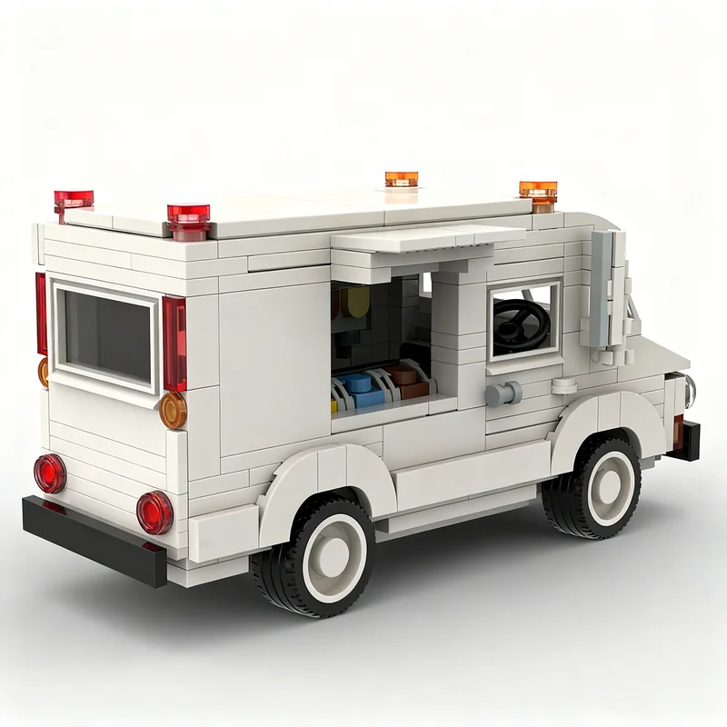 

NEW 373PCS MOC Technology Ice Cream Truck Model DIY Creative Assembly Brick Display Birthday Gift Collectible Decoration Home