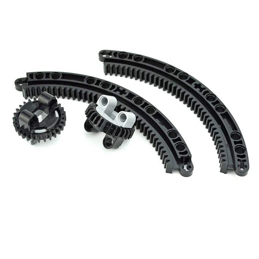 Technology Parts Building Blocks Turntable Small Bottom +Top Gear Rack 11x11 Curved 99009 99010 24121 MOC Bricks Toys Accessory