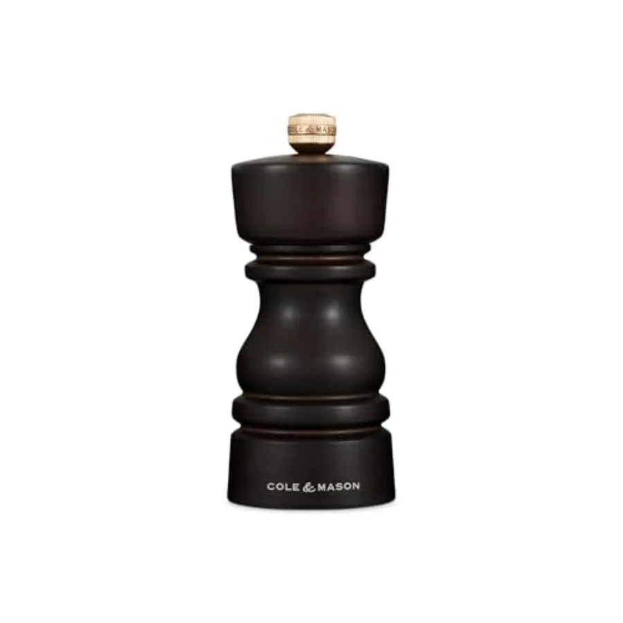 

Cole Mason London Refillable Spice Mill - Kitchen Home Accessory - Table Black Pepper Grinder - Pepper Mill with Carbon Steel M