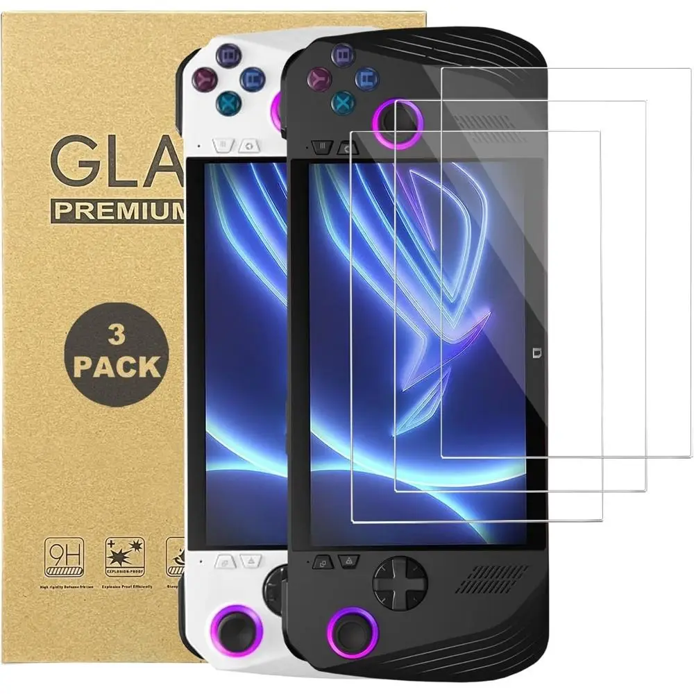 3PCS Accessories Game Console Screen Protector 7 Inch Curved Edge Gaming Handheld Protective Film for ROG Ally X 2024