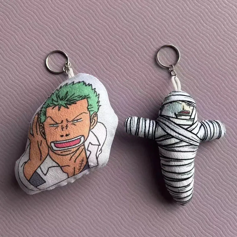 NEW ONE PIECE Key Chain Pendant Can Produce Sound Interesting Keychain Anime Figure Zoro Luffy Image Decoration Bag Pendant Gift