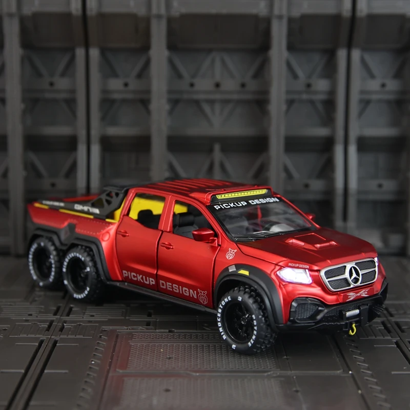 1:28 puertas de modelo de coche de aleación de camioneta Mercedes Benz de simulación y capó de motor, el maletero se puede abrir detalles ricos, mano de obra fina