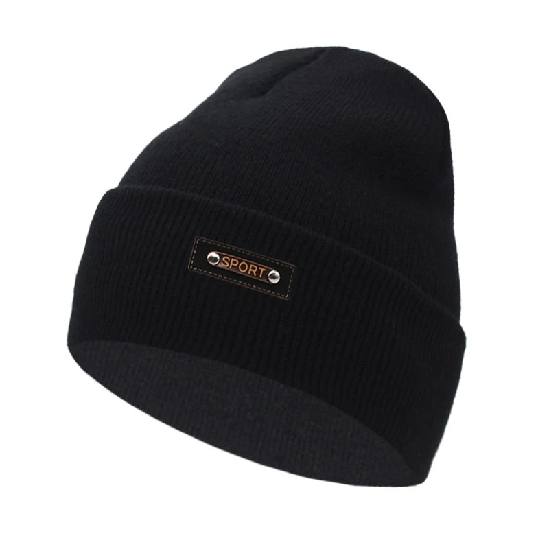 

Knitted Hats For Men Skullies Beanies Women's Solid Winter Hat Gorro Bonnet Warm Sport Breathable Double Layer Thick Beany Caps