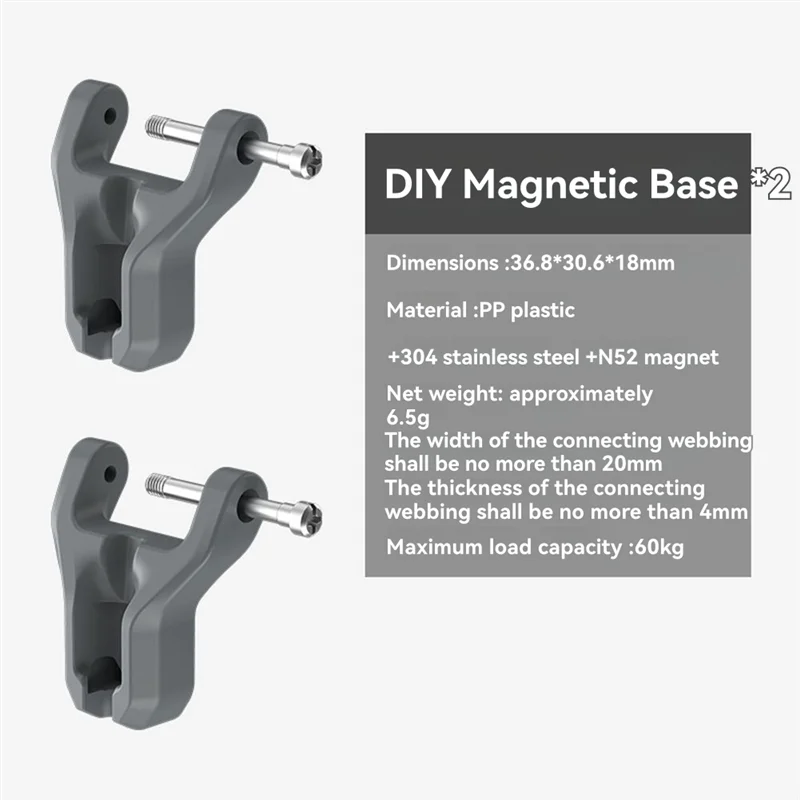 Enhanced Durability& Secure Attachment- Maglink Quick Magnetic Buckle Base(2Pcs) For Shoulder& Wrist Strap Systems