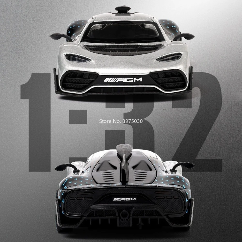 1:32 Benz ONE Auto Giocattoli Modelli in miniatura Pressofuso in lega Ruota Tirare indietro Auto sportiva 3 porte aperte Veicolo Bambino Festival Regali