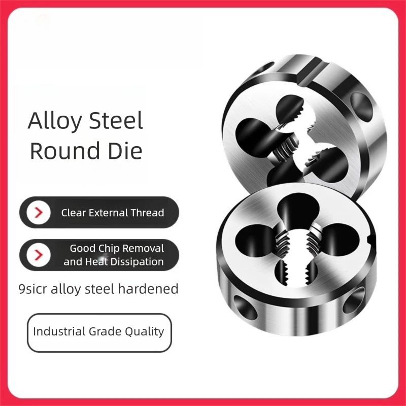 TG Set di rubinetti per filettatura rotonda di alta qualità Piastra circolare Strumento per filettatura dei denti Acciaio legato M3 M4 M5 M8 M10 M12