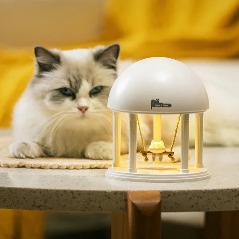 Dreamy Projector Ambient Night Light Wireless Bluetooth Speaker High Pitched Swing Little Cat Music Box Ambient Light