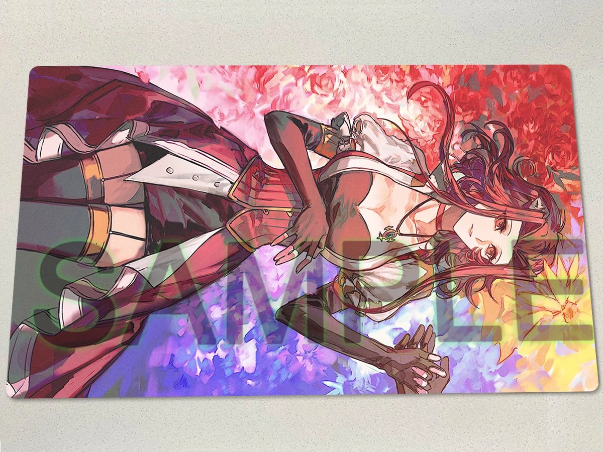 

YuGiOh Akiza Izinski Playmat TCG CCG Mat Board Game Duel Pad Trading Card Game Mat Anime Rubber Mouse Pad Free Bag 600x350x2mm