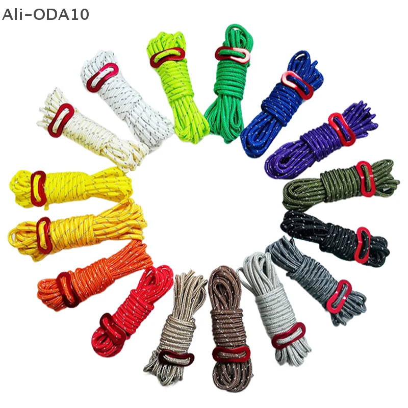 

6mm Rock Climbing Rope 4 Meters,Outdoor Safety Climbing Grappling Lifeline Escape Descender Abseiling Fishing Rope