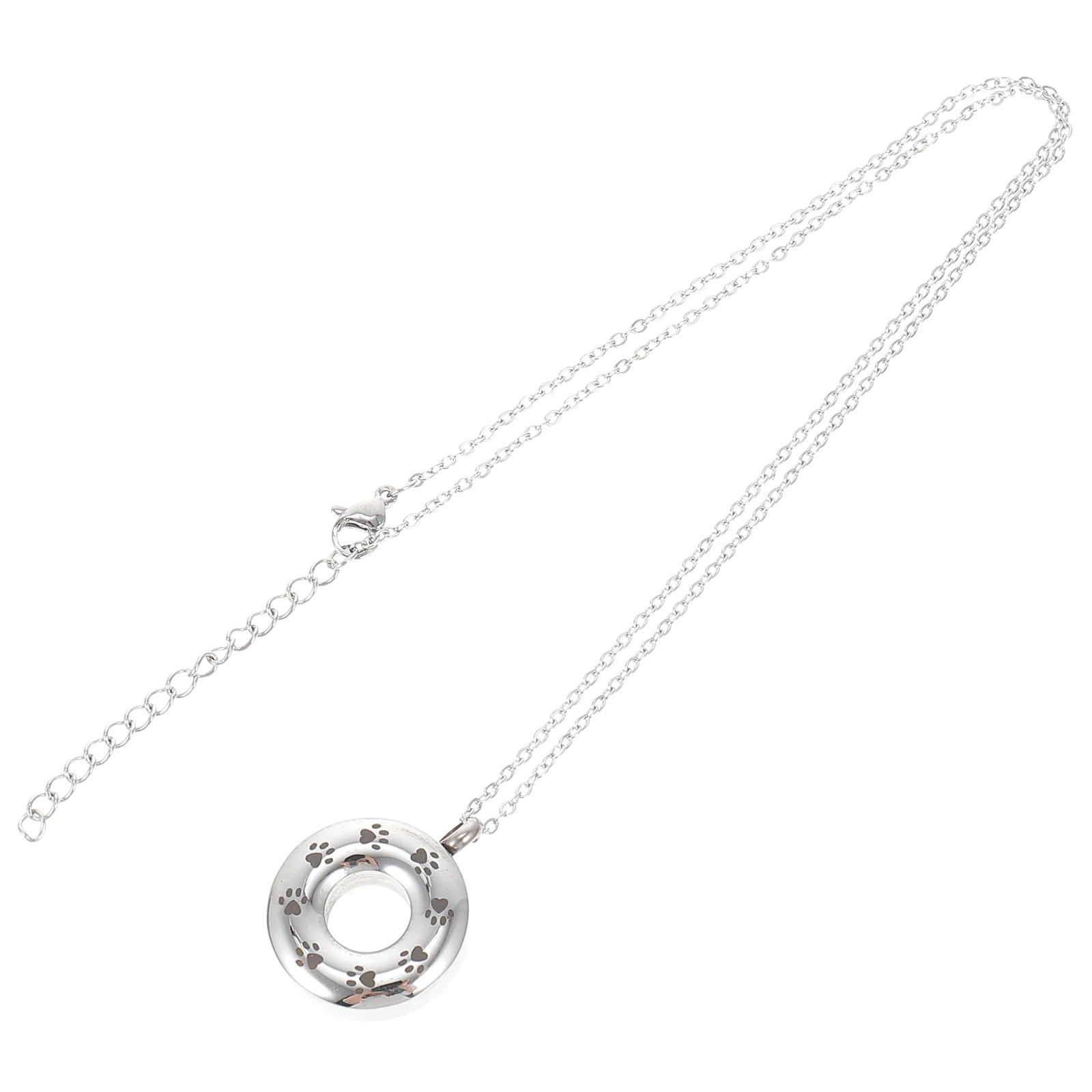 

Titanium Steel Pet Urn Pendant Hanging Ashes Pot Paw Pattern Necklace Memorial Cremation Jewelry Keepsake Hair Locket