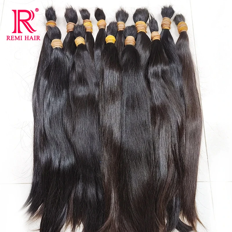 100% Real Human Hair Bulk Vietnamese Raw Hair One Donor Hair weaving No Weft Unprocessed Natural Straight Hair Extention