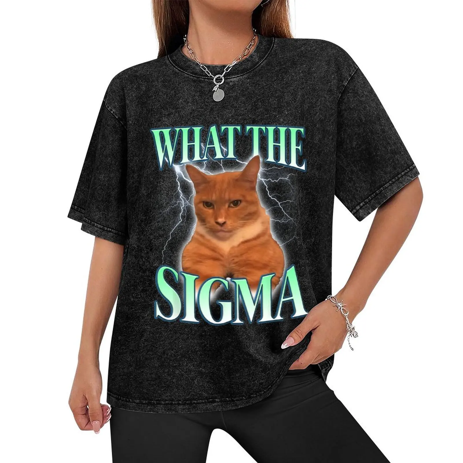 What The Sigma For Cat Lovers, Funny Cat Meme Gift T-Shirt T-shirts man plus size tops Men's t-shirts