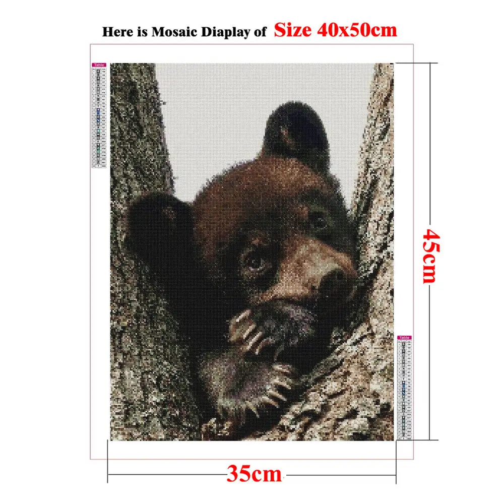 Full Square Diamond Painting Wildlife Cub Posters of Lion Cheetah Bear Diamond Embroidery Mosaic Picture Of Rhinestones Decor