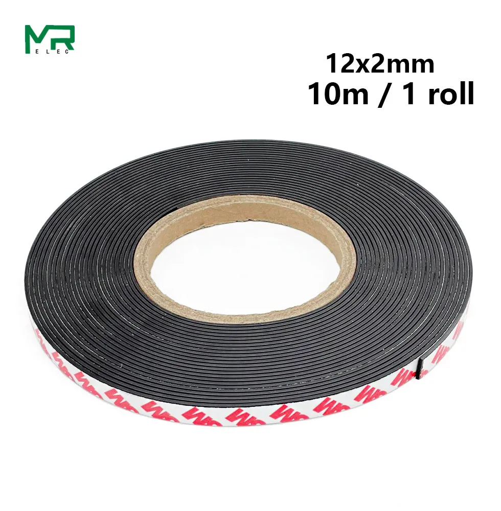 

10 метров/катушка шириной 12 мм, толщина 2 мм, гибкий резиновый магнит 12*2 мм, магнитная полоса, резиновая магнитная лента