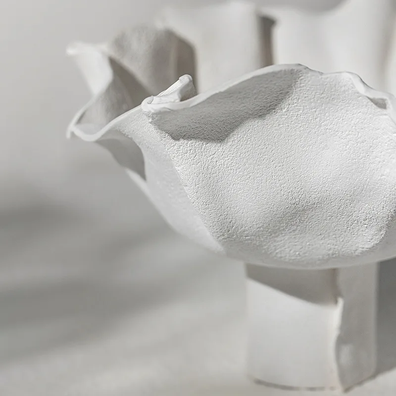 زخرفة أطباق فاكهة سيراميك جديدة على الطراز الصيني، وخزانة مشروبات لغرفة المعيشة على طراز Zen، وحرف تزيين منزلية ناعمة #3